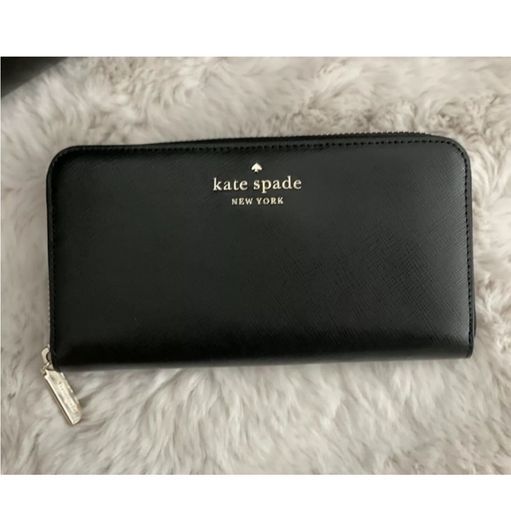 Kate spade black leather wallet NEW